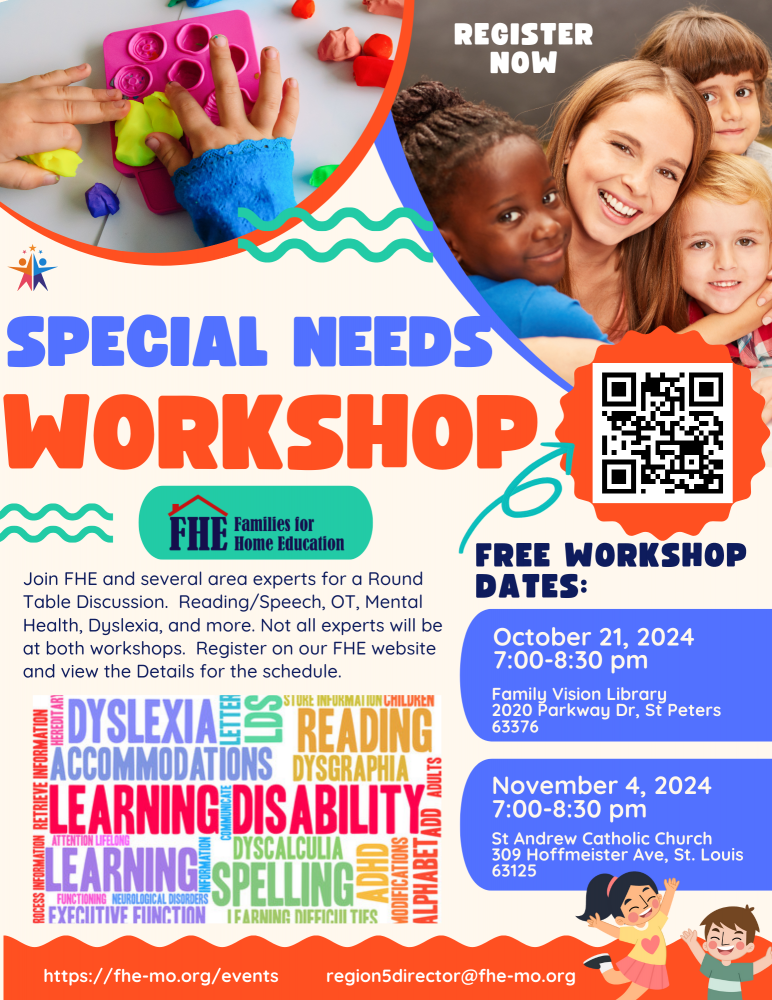 Image highlighting the Special Needs Workshop with FHE, which On Track Pediatric Therapy will be attending.